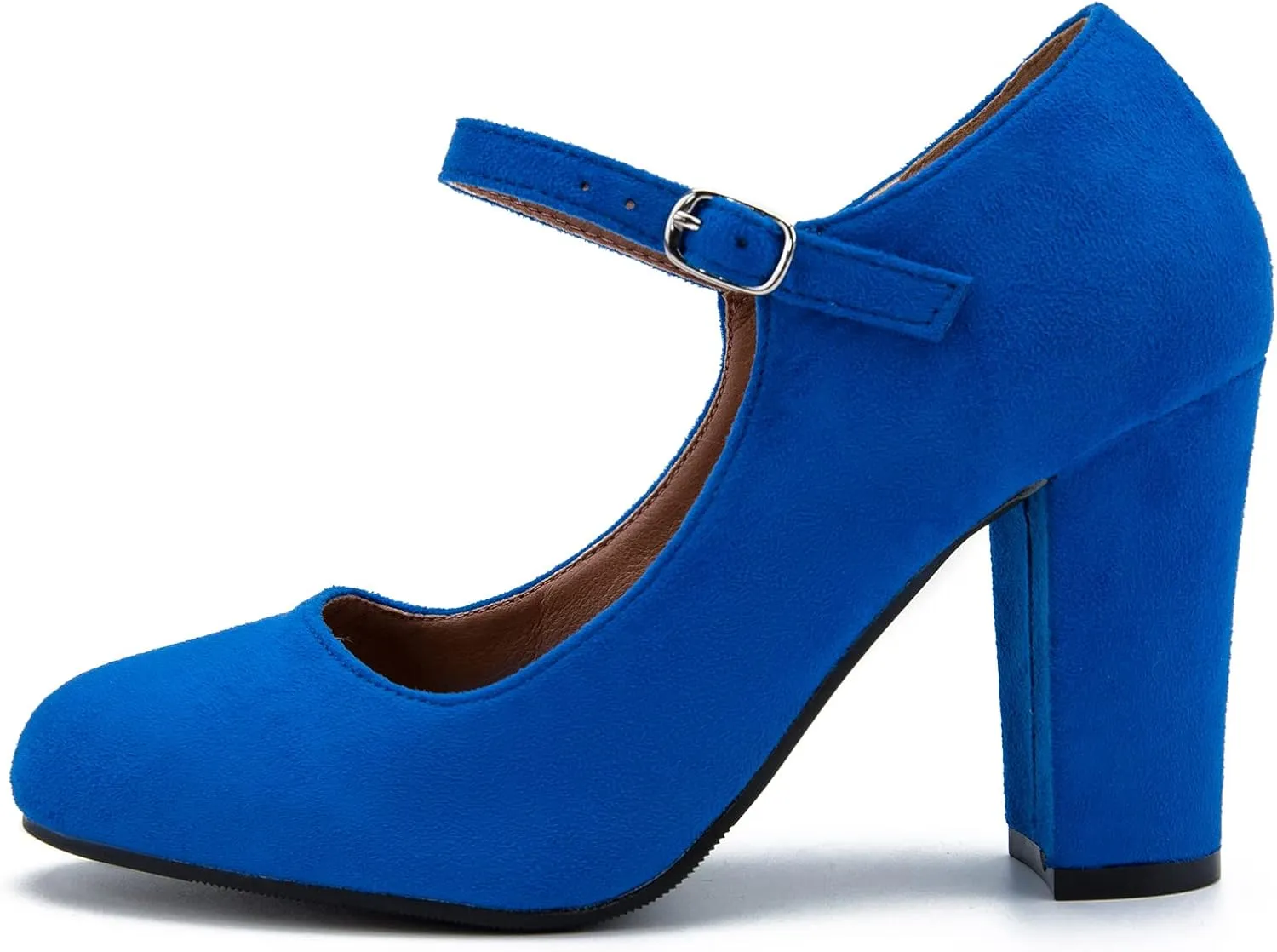 Women's Mary Jane Heels Closed Toe Chunky Heel Round Toe Block High Heel Pumps