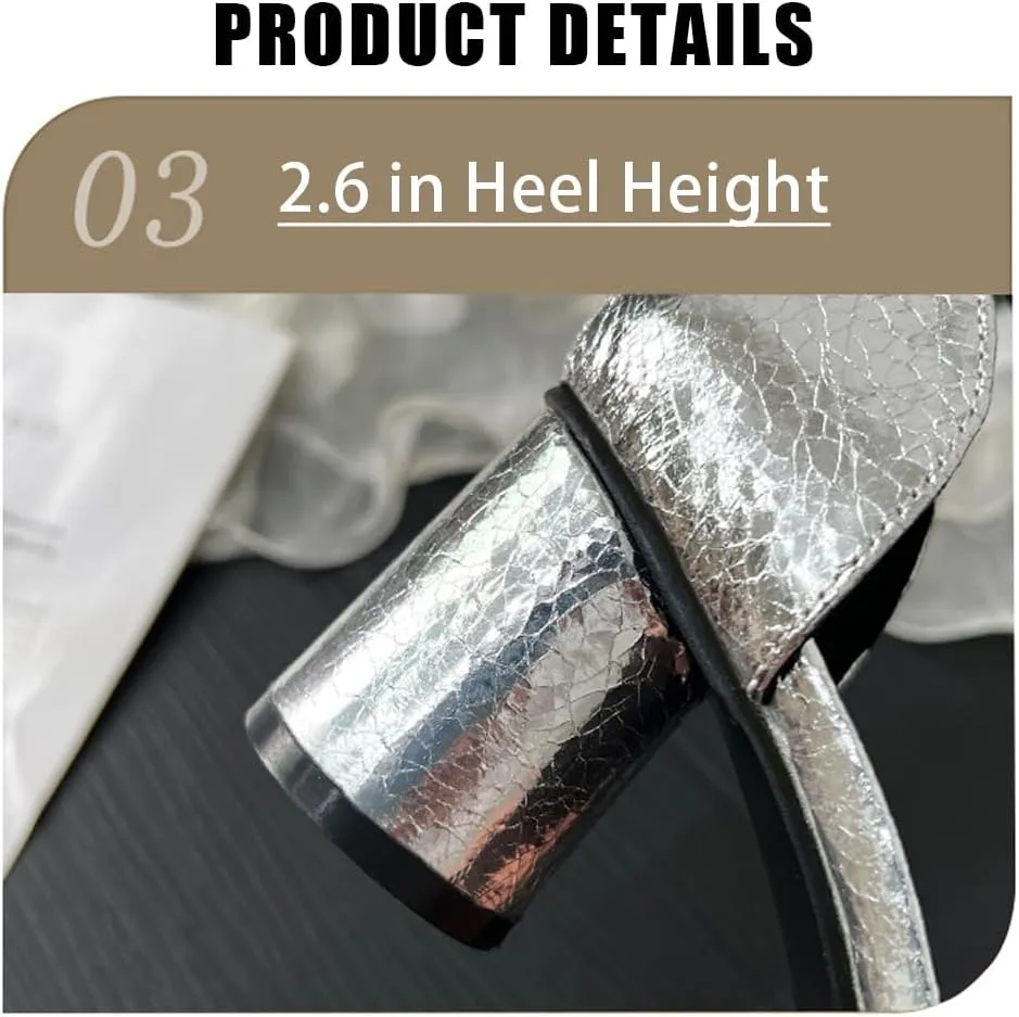 Women's Mary Jane High Heels, Round-Toe Pumps with Chunky Block Heel, Ankle Strap Buckle, Split-Toe Pig Hoof Design