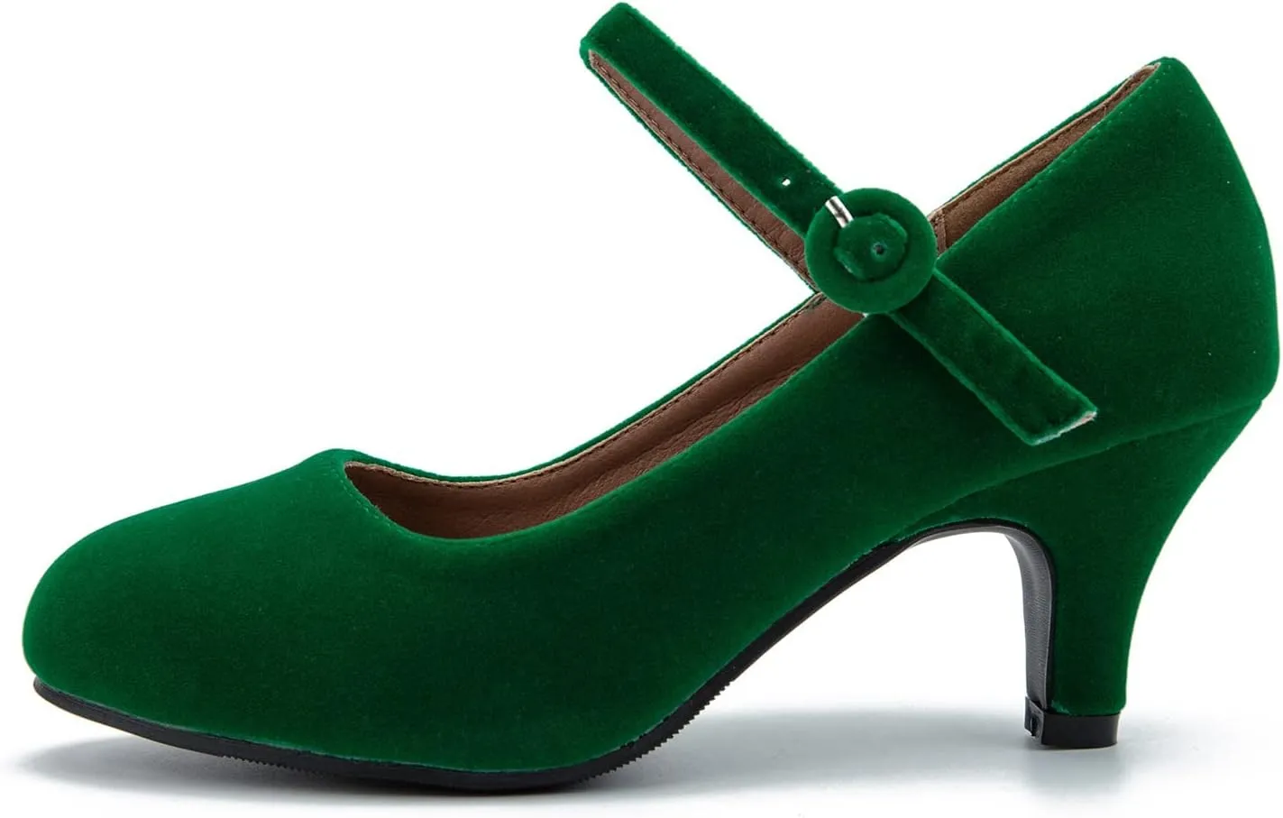 Women's Mary Jane Shoes Kitten Heel Closed Round Toe Low Heels Ankle Strap Office Work Church Wedding Pumps