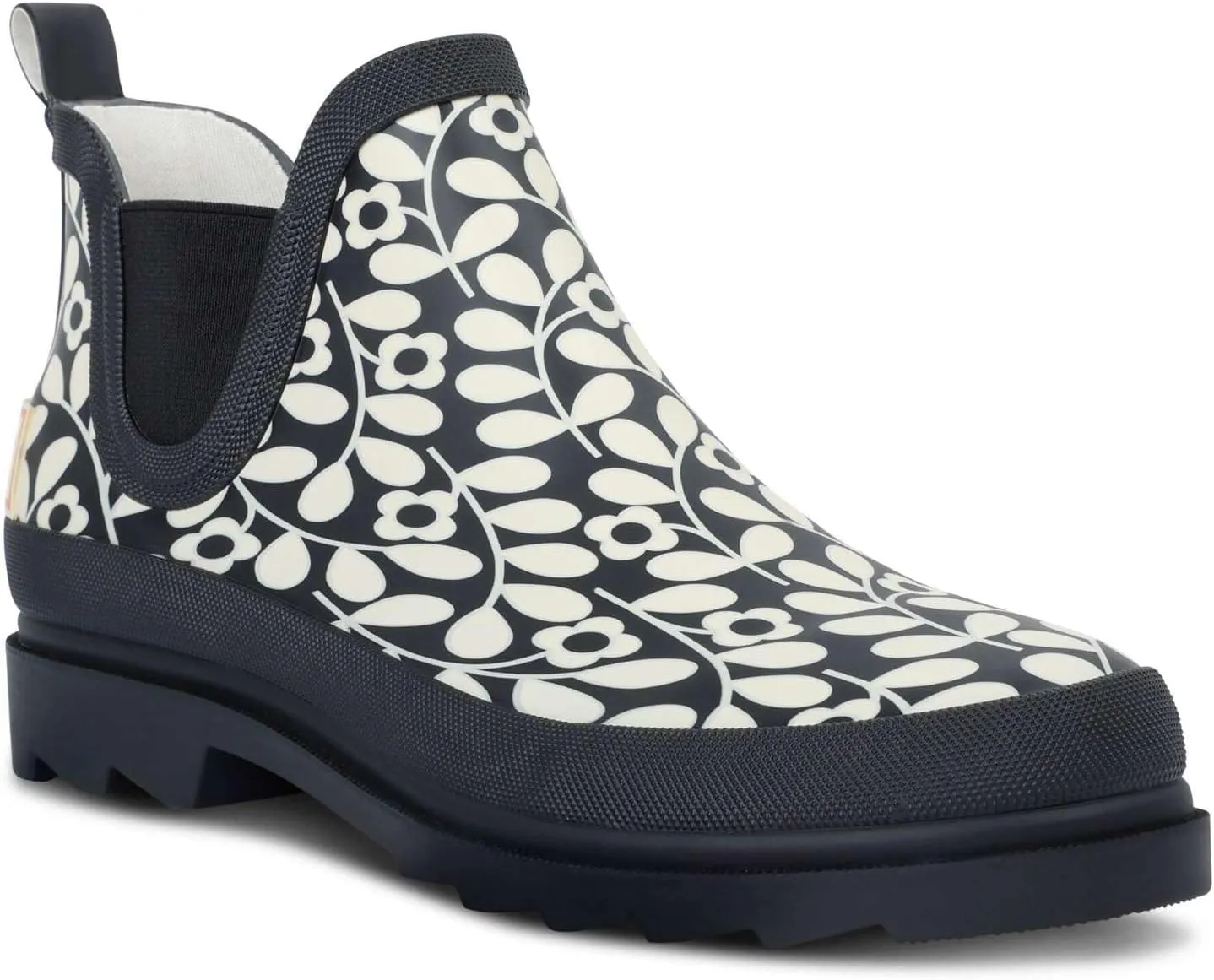 Womens Orla Kiely Chelsea Boot Wellies - Jasmine Flower Black - 5 US