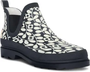 Womens Orla Kiely Chelsea Boot Wellies - Jasmine Flower Black - 5 US