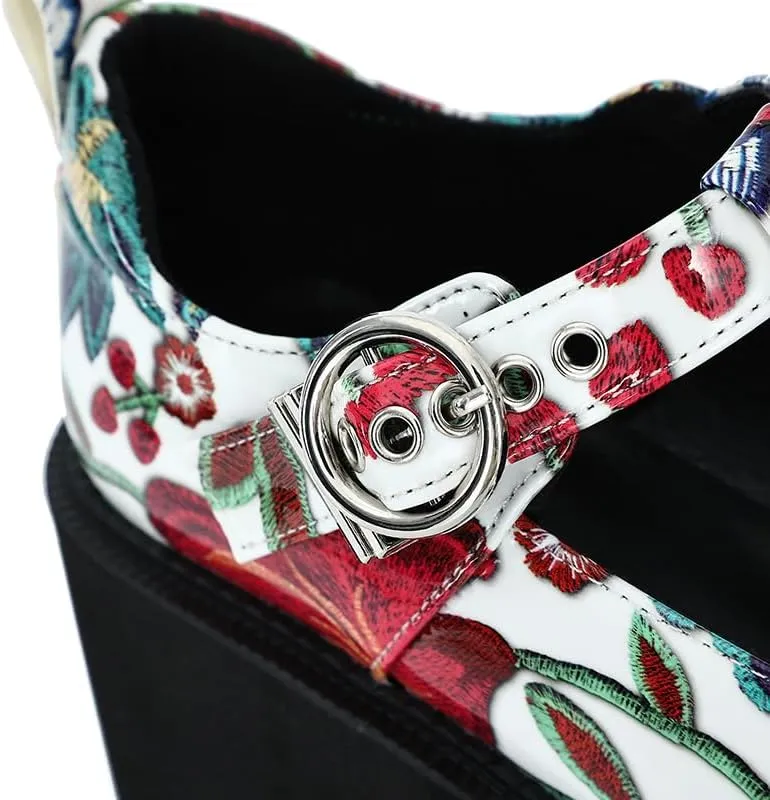 Women's Platform Mary Jane Shoes Vintage Round Toe Buckle Strap Casual Slip-on Walking Shoes
