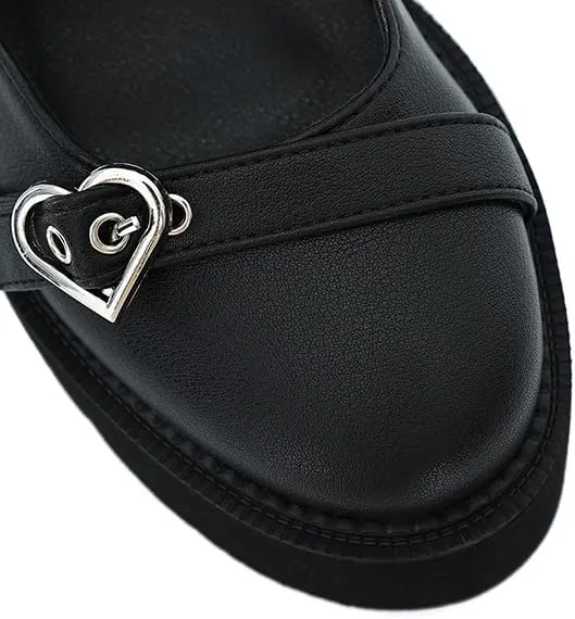 Women's Platform Mary Jane Shoes Vintage Round Toe Buckle Strap Casual Slip-on Walking Shoes