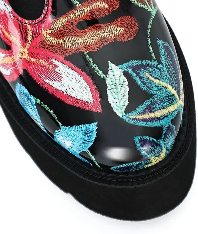 Women's Platform Mary Jane Shoes Vintage Round Toe Buckle Strap Casual Slip-on Walking Shoes