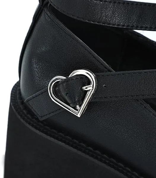Women's Platform Mary Jane Shoes Vintage Round Toe Buckle Strap Casual Slip-on Walking Shoes