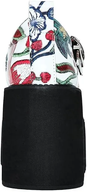 Women's Platform Mary Jane Shoes Vintage Round Toe Buckle Strap Casual Slip-on Walking Shoes