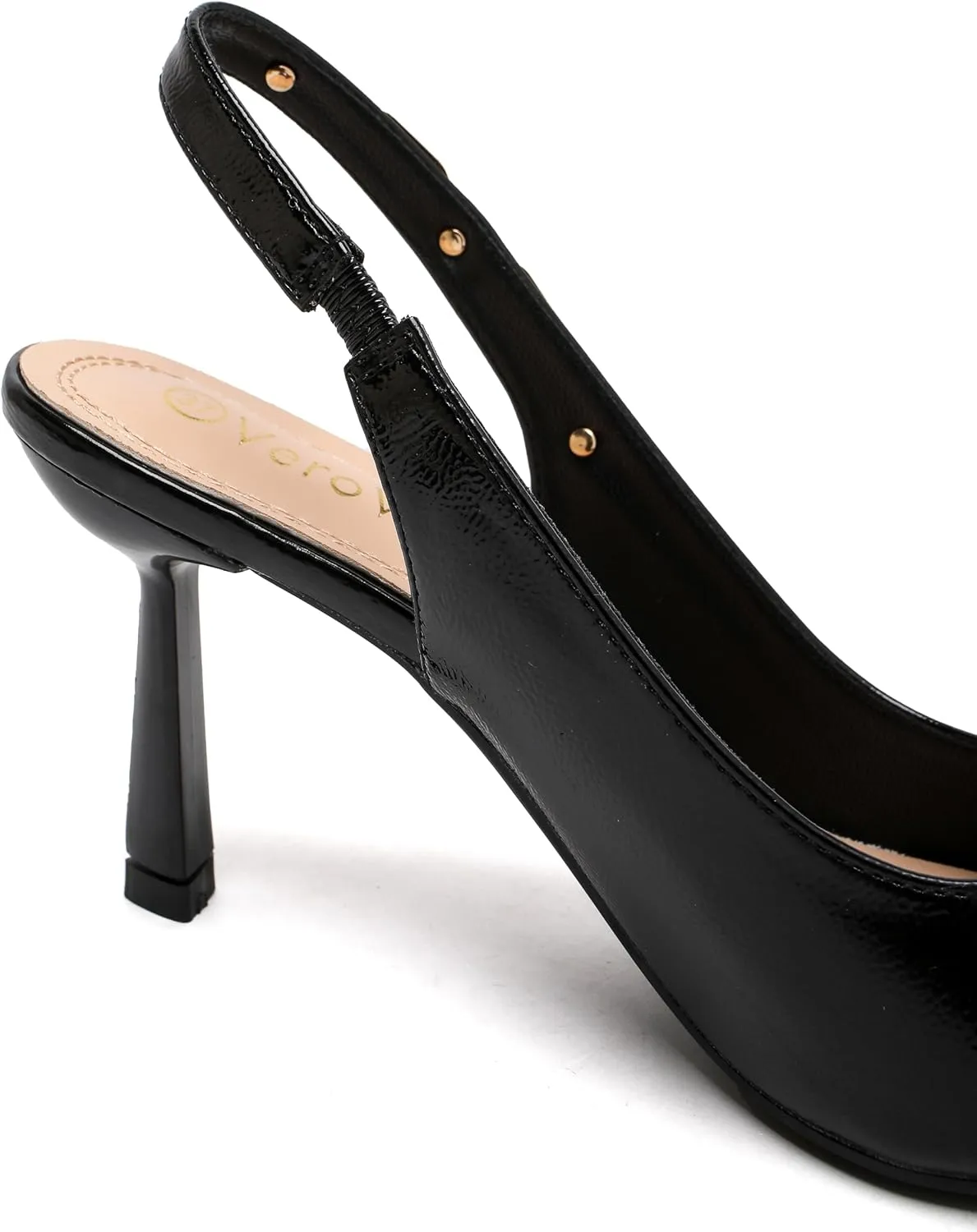 Women's Pointed Toe Slingback Stiletto Heels with Chain Strap Dress Pumps