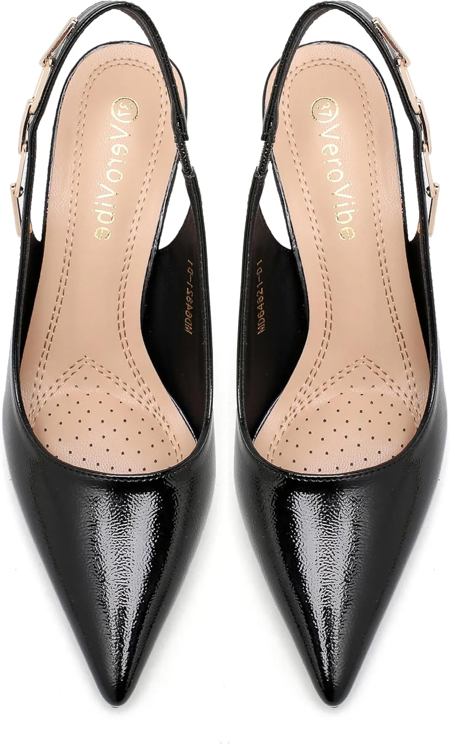 Women's Pointed Toe Slingback Stiletto Heels with Chain Strap Dress Pumps