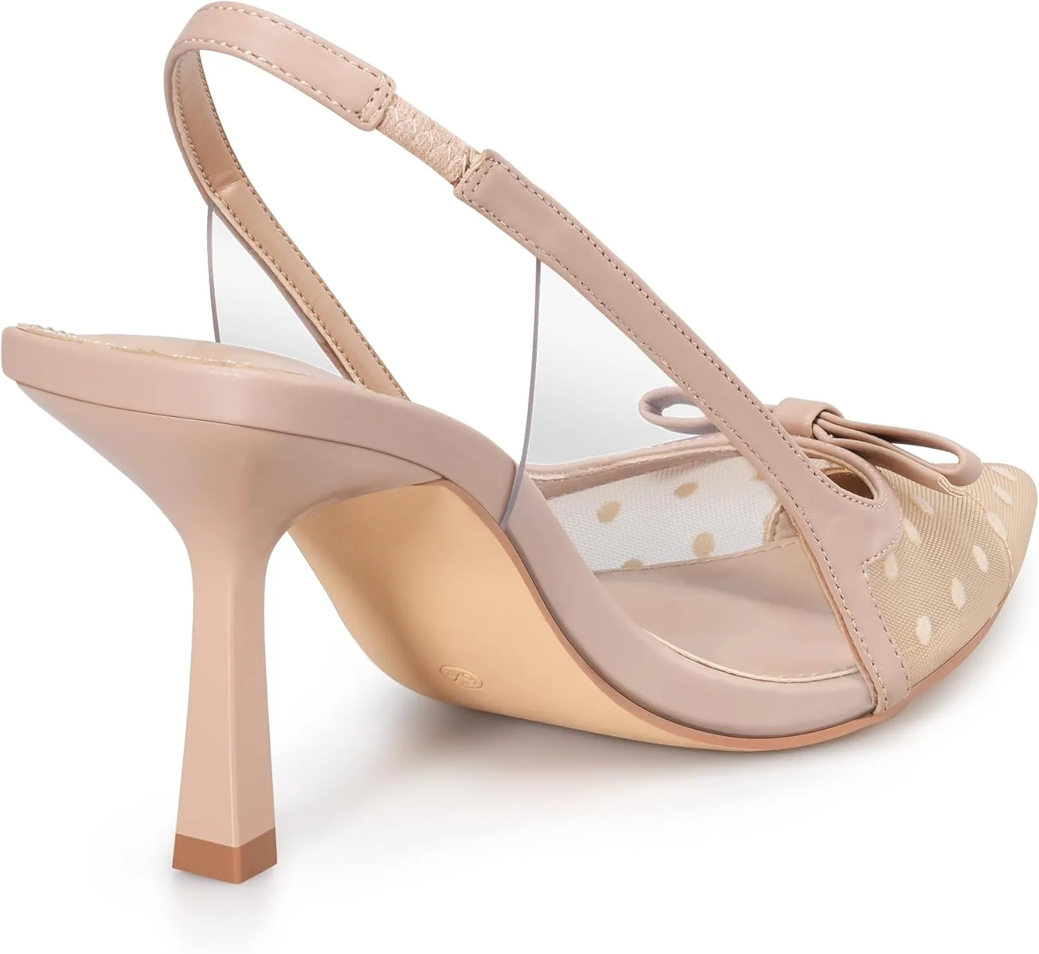 Women's Pumps with Bow Slingback Heels for Women 3.2 Inch Stiletto Pointed Toe Heels Closed Toe Wedding Party Dress Mesh Pumps Shoes