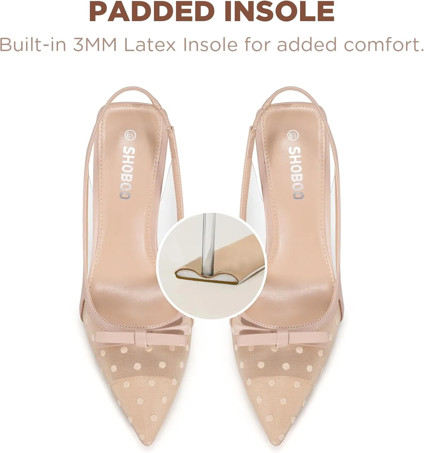 Women's Pumps with Bow Slingback Heels for Women 3.2 Inch Stiletto Pointed Toe Heels Closed Toe Wedding Party Dress Mesh Pumps Shoes