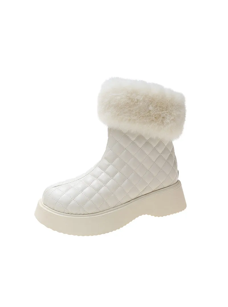 Women's Round Head Back Zipper Boots
