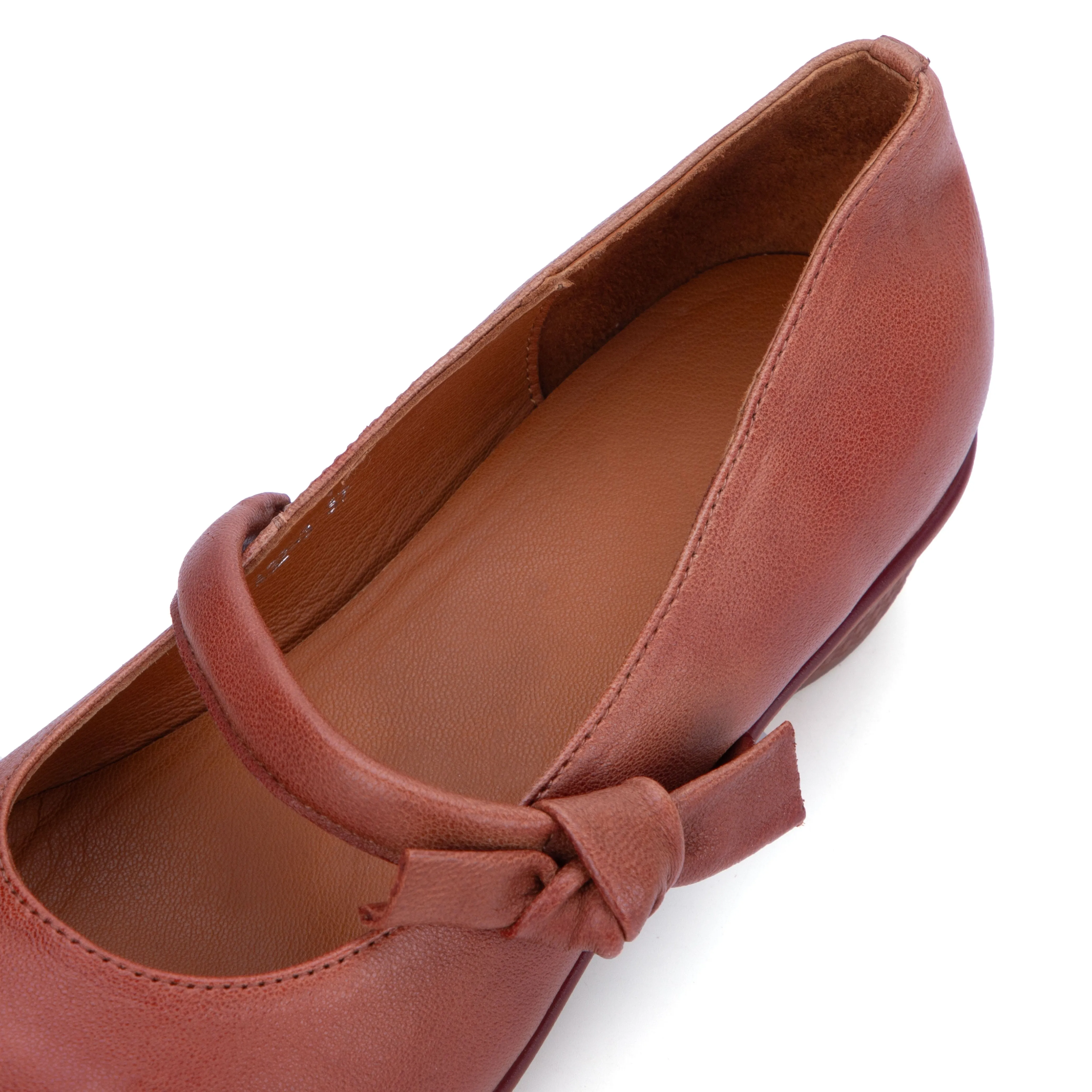 Womens Round Toe Handmade Literary Low Heel Mary Jane Shoes