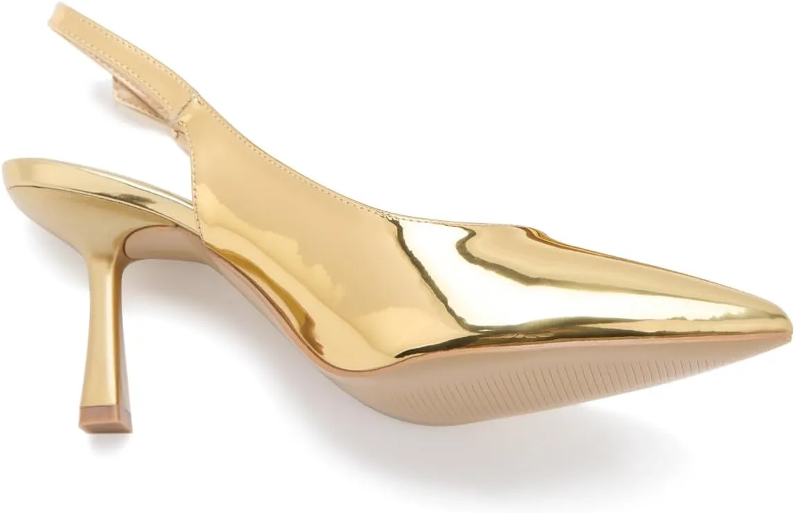 Women's Slingback Pointed Closed Toe Kitten Heels Pumps Shoes
