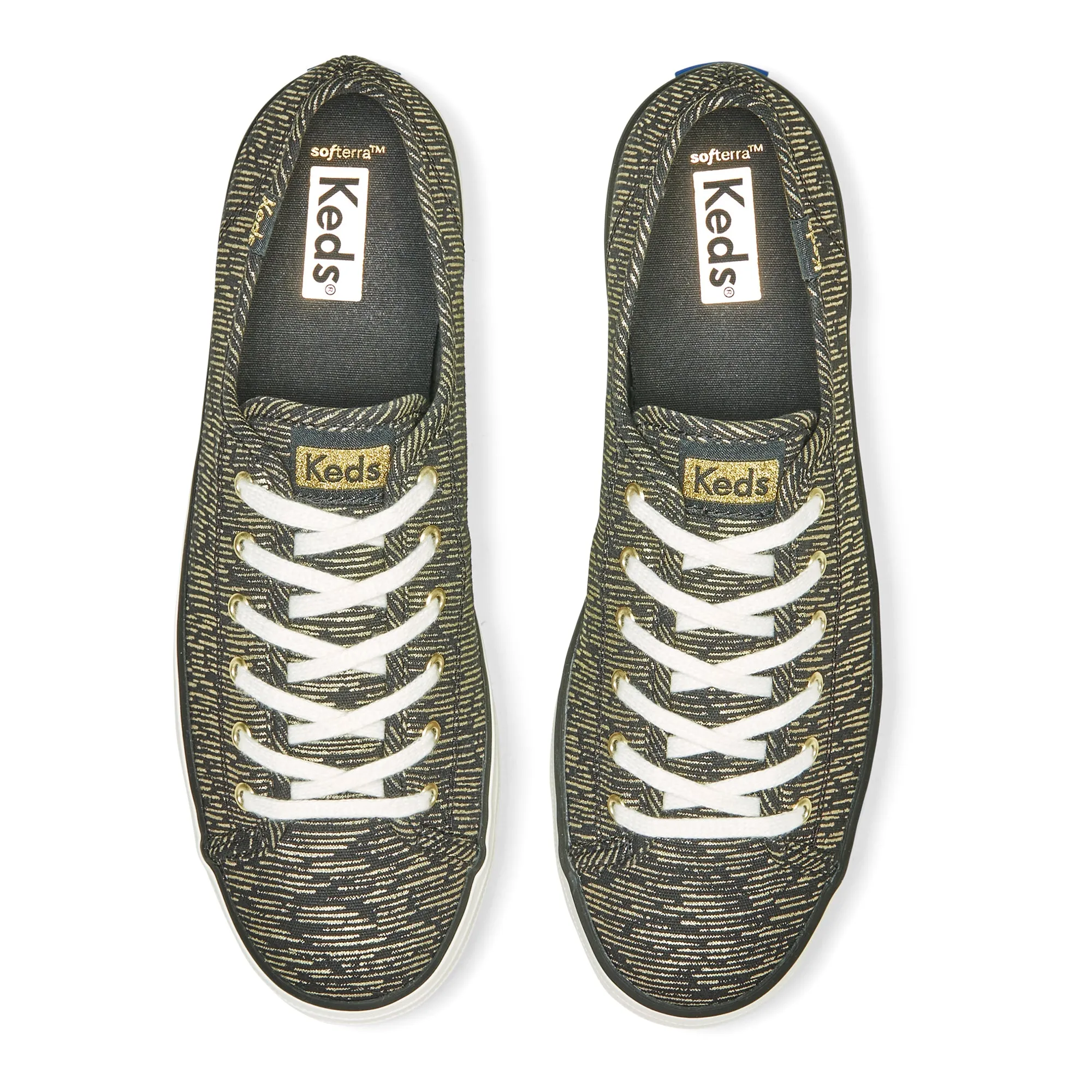 Women's Triple Kick Canvas Lines Print - Black/Gold