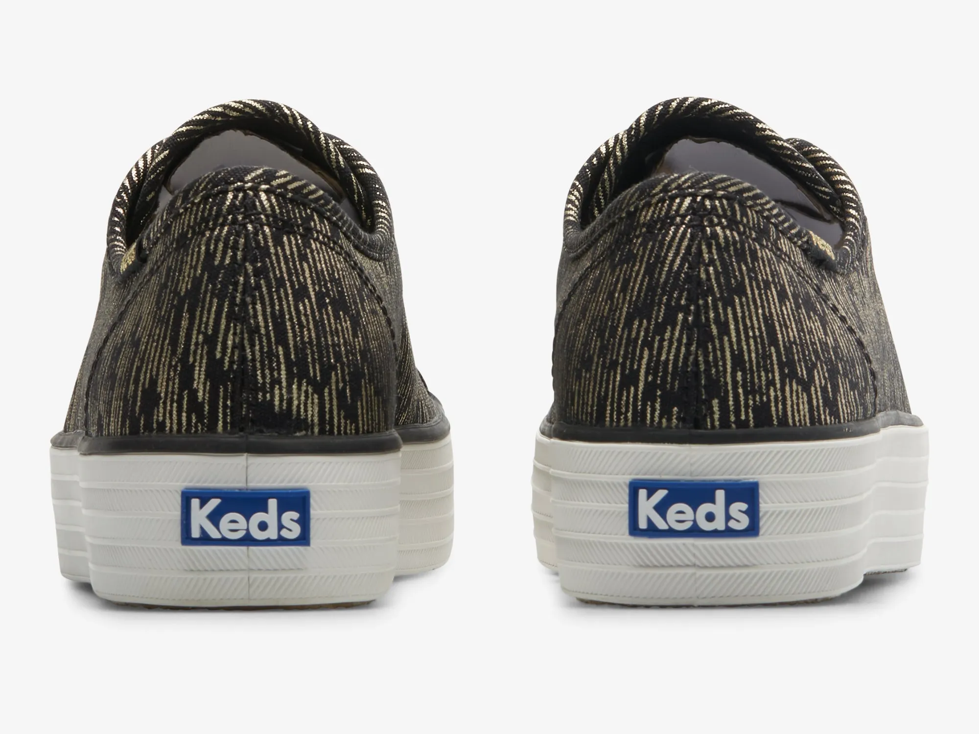 Women's Triple Kick Canvas Lines Print - Black/Gold