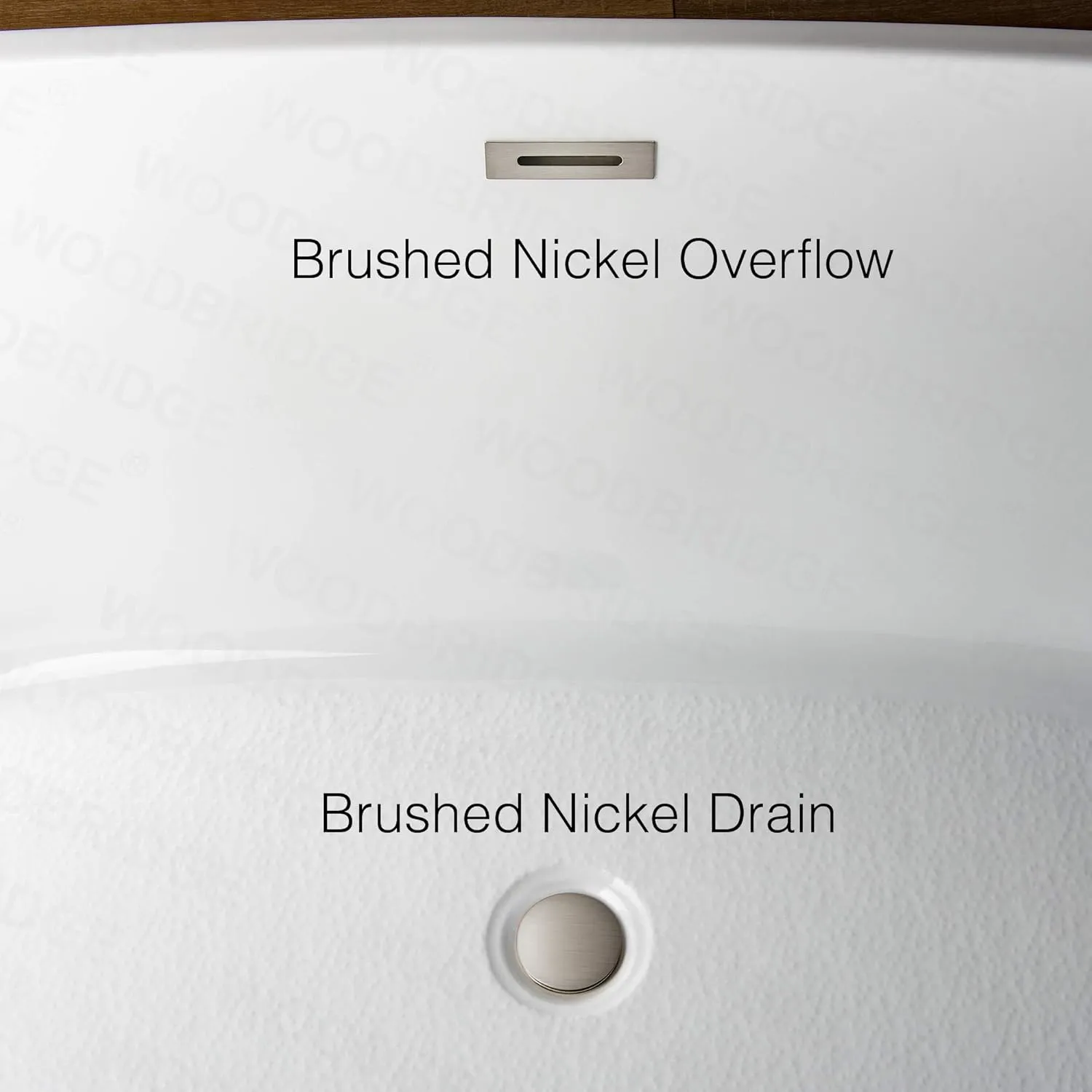 WOODBRIDGE BTA1540-B/N-Feet Drain  B/N-Faucet Bathtub, Brushed Nickel