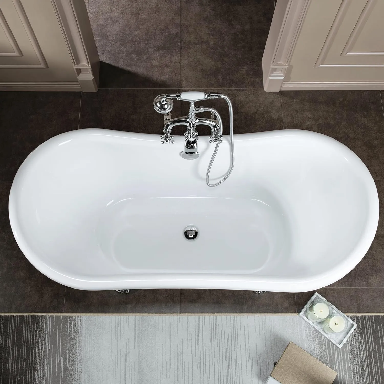WOODBRIDGE BTA1540-C-Feet  C-Drain  C-Faucet Bathtub, Chrome
