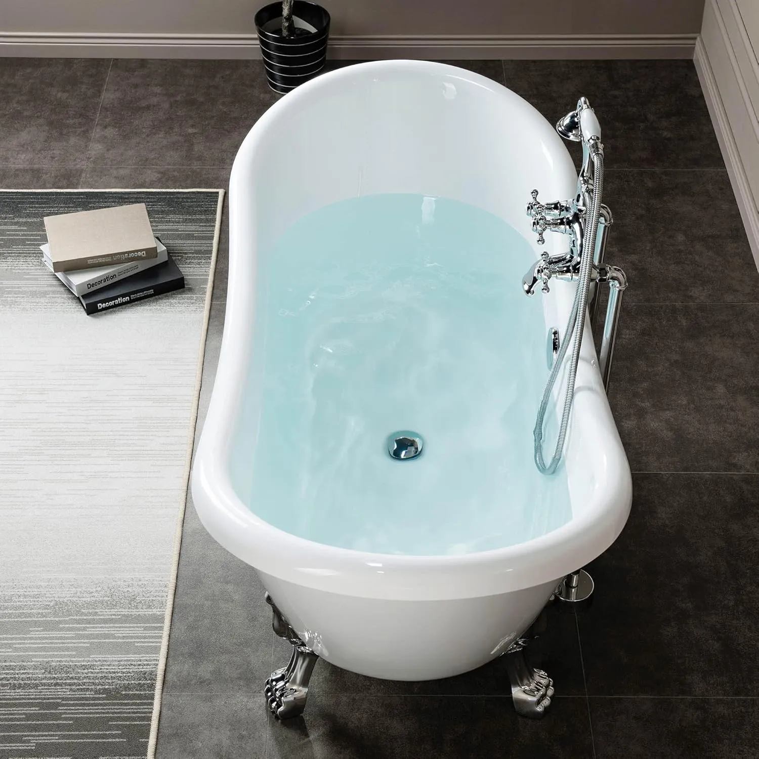 WOODBRIDGE BTA1540-C-Feet  C-Drain  C-Faucet Bathtub, Chrome