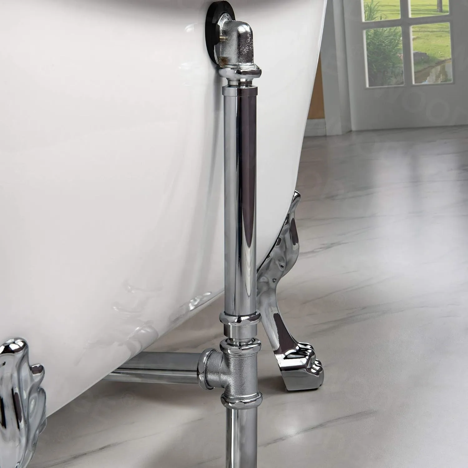 WOODBRIDGE BTA1540-C-Feet  C-Drain  C-Faucet Bathtub, Chrome
