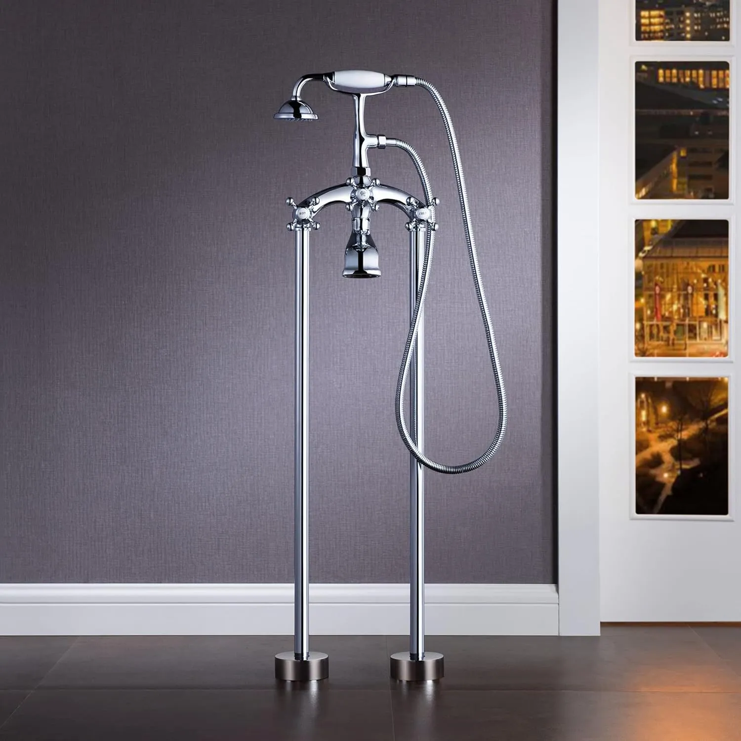 WOODBRIDGE BTA1540-C-Feet  C-Drain  C-Faucet Bathtub, Chrome