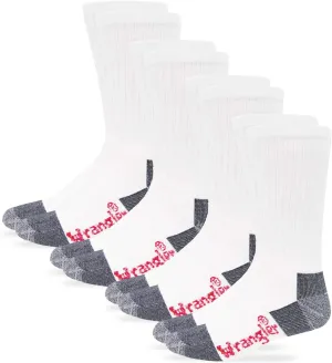Wrangler Men's Steel Toe Boot Work Crew Cotton Cushion Socks 4 Pair Pack