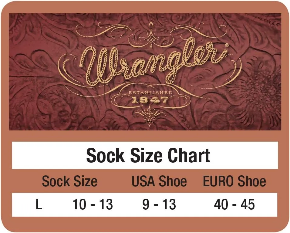 Wrangler Men's Steel Toe Boot Work Crew Cotton Cushion Socks 4 Pair Pack