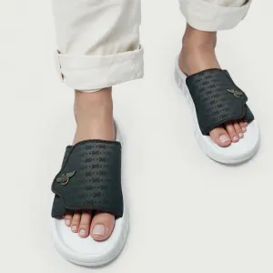 X sport Slippers-Brown-white