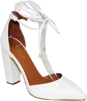 X2B Women's High Block Heels Pumps Pointed Closed Toe Ankle Strap Dress Shoes