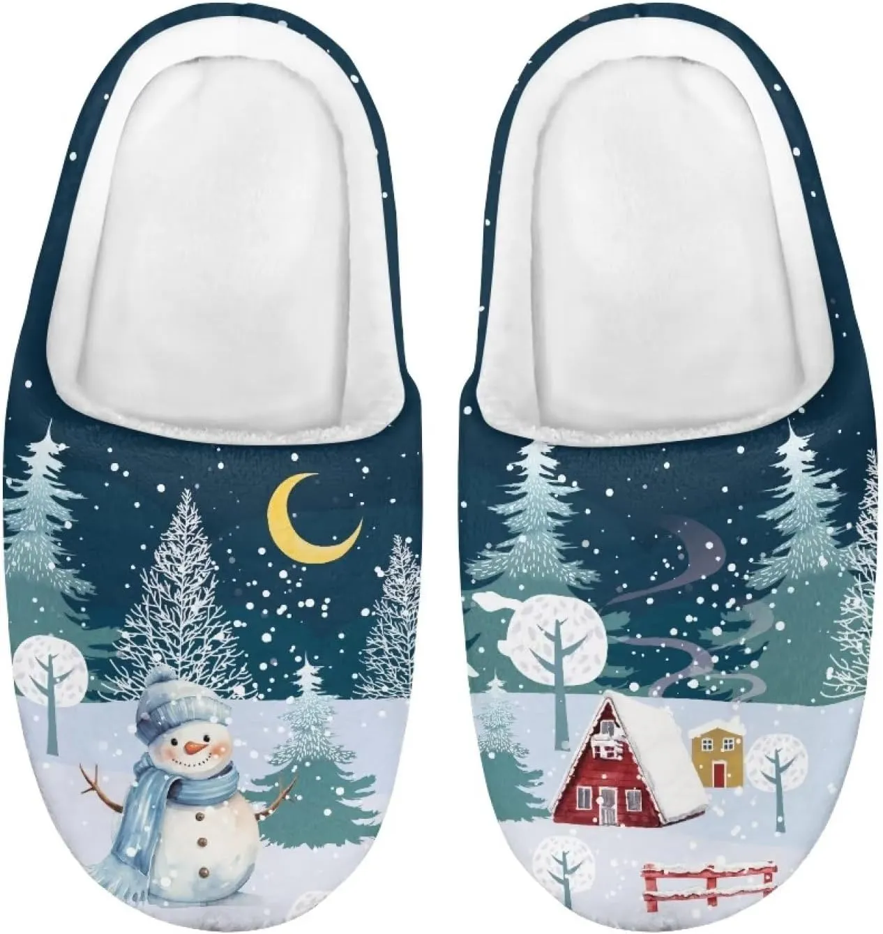 Xpyiqun Christmas Slippers Kids House Shoes Size 9-14.5 Home Slipper Fuzzy Warm Winter Shoe