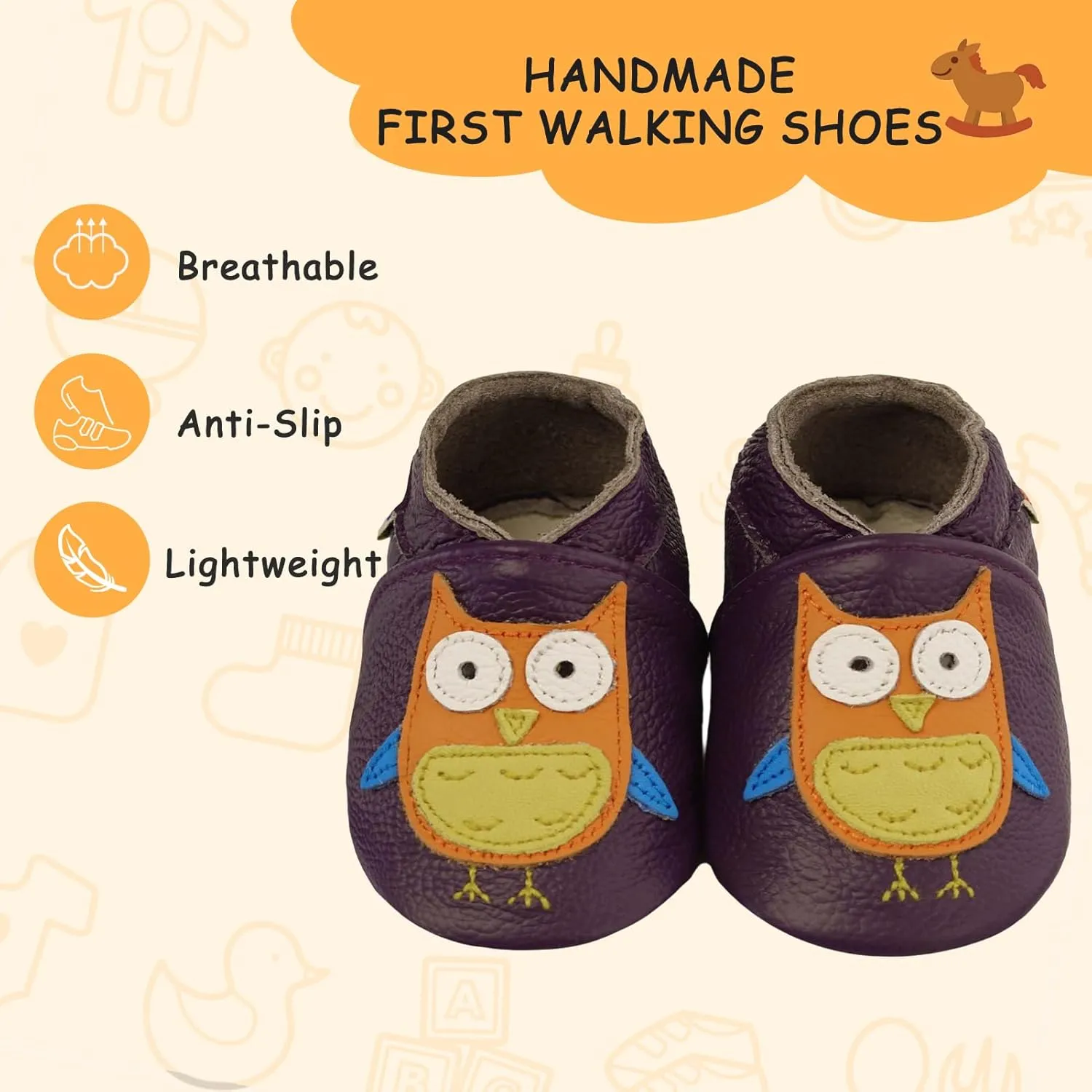 YALION Baby Soft Leather Shoes Suede Sole Infant Toddler First Walking Sports Crib Moccasins