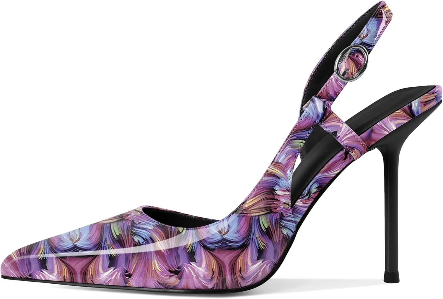 YODEKS Women's Slingback Heels Pointed Toe D'Orsay High Heel Pumps 4 Inch Shoes US Size 5-13